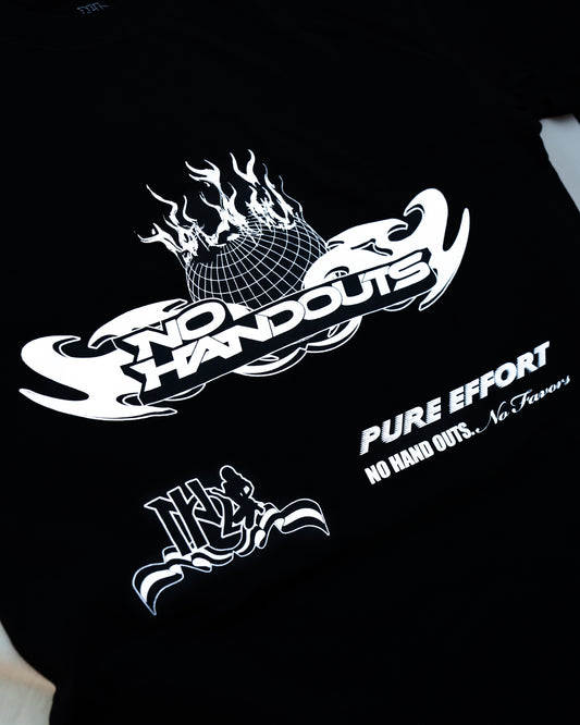 Black & White " PURE EFFORT , NO HANDOUTS , NO FAVORS"  T-Shirt ( LIMITED STOCK )
