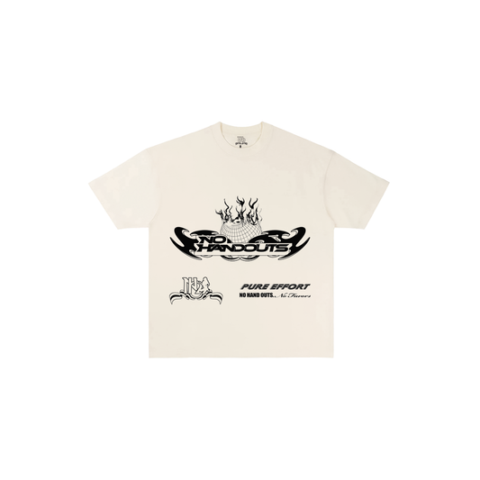Cream & Black " PURE EFFORT , NO HANDOUTS , NO FAVORS"  T-Shirt ( LIMITED STOCK )